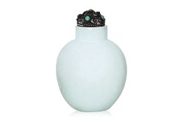 A VERY PALE-TURQUOISE GLAZED PORCELAIN SNUFF BOTTLE