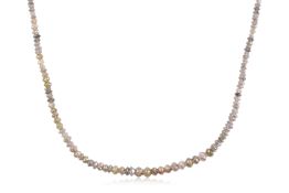 A GRADUATED FACETED DIAMOND BEADS CHAIN NECKLACE