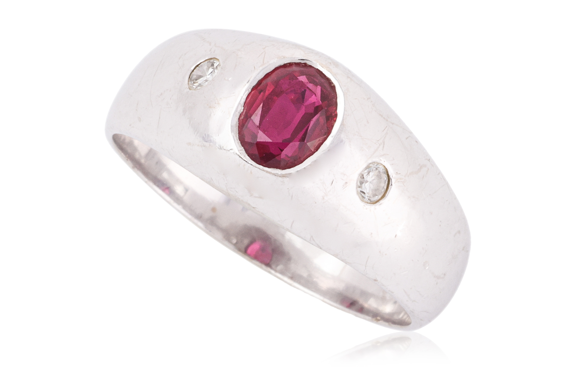 A RUBY AND DIAMOND RING