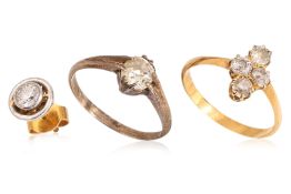 A QUANTITY OF OLD CUT DIAMOND JEWELLERY