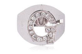 A DIAMOND 'G' RING