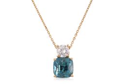 A 'LAGOON' TOURMALINE AND DIAMOND NECKLACE