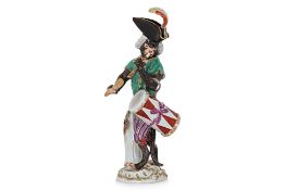 A MEISSEN MONKEY MUSICIAN PORCELAIN FIGURE