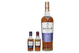 MACALLAN FINE OAK 18 YR SINGLE MALT WHISKY; AND TWO MINIATURES (3)