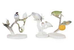 A GROUP OF THREE NORITAKE STUDIO COLLECTION BIRD FIGURES