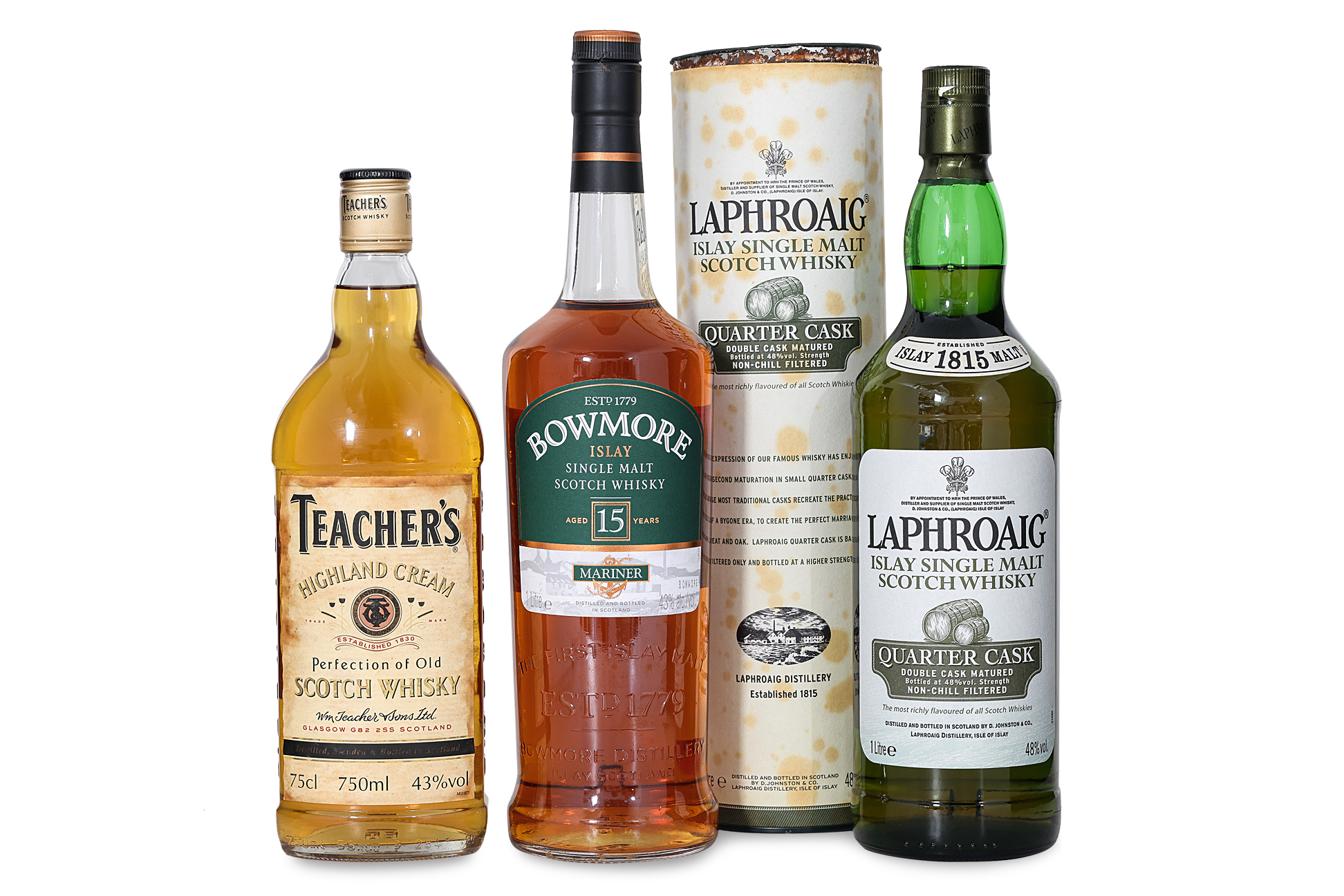 SCOTCH WHISKY MIXED - BOWMORE, LAPHROAIG ETC. (3)