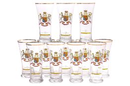 A SET OF 12 ELIZABETH II 1953 CORONATION BEER GLASSES