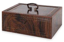 A FAUX WOOD METAL STRONG BOX