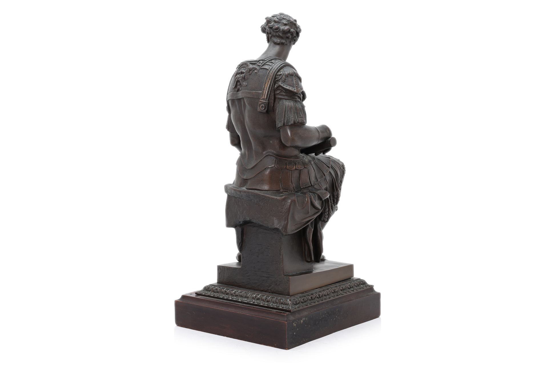 A LARGE BRONZE FIGURE OF GIULIANO DE MEDICI AFTER THE MODEL BY MICHELANGELO - Image 4 of 4
