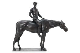 ALBERT HINRICH HUSSMANN (1874-1946) - A BRONZE EQUESTRIAN GROUP