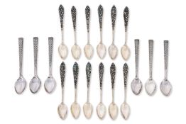 THREE SETS OF SILVER TEASPOONS