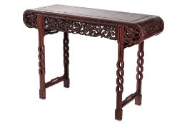 A BLACKWOOD ALTAR TABLE