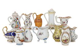A SET OF 12 EUROPEAN TYPE PORCELAIN JUGS BY FRANKLIN MINT