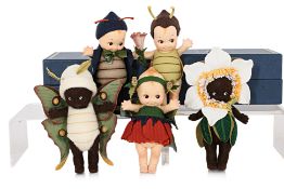 A GROUP OF FIVE R. JOHN WRIGHT KEWPIE DOLLS