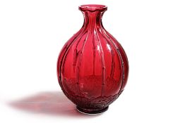 A BACCARAT RED CRYSTAL ISADORA VASE