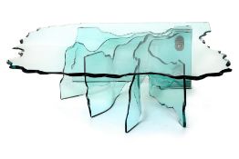 A FIAM GLASS 'SHELL' COFFEE TABLE BY DANNY LANE