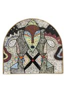 A FRAMED MOSAIC ARTWORK PANEL