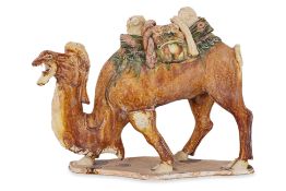 A TANG STYLE SANCAI GLAZED POTTERY CAMEL