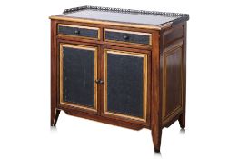 A RAFFLES HOTEL FRENCH STYLE MARBLE TOPPED CABINET