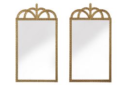 A PAIR OF GOLD FRAMED MIRRORS
