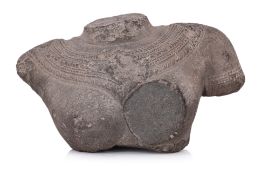 A SOUTHEAST ASIAN FEMALE STONE BUST