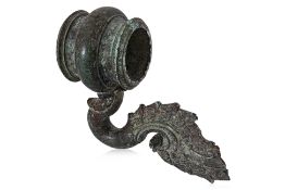 A SOUTHEAST ASIAN BRONZE PALANQUIN HOOK