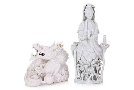TWO BLANC DE CHINE PORCELAIN ITEMS