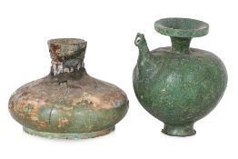A VIETNAMESE BRONZE KENDI AND ANOTHER VESSEL