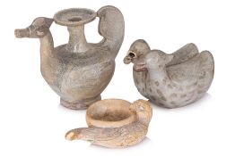 A THAI KENDI AND TWO WATER DROPPERS