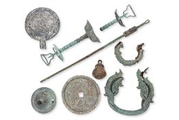 AN ASSORTMENT OF BRONZE OBJECTS