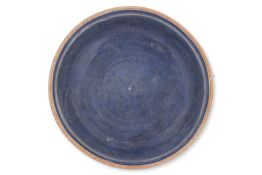 A VIETNAMESE BLUE MONOCHROME GLAZED DISH