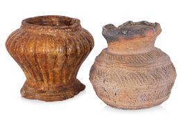 TWO EARLY SOUTHEAST ASIAN POTTERY JARS