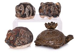 A GROUP OF FOUR SOUTHEAST ASIAN ZOOMORPHIC VESSELS