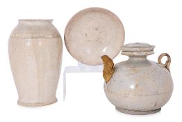A GROUP OF THREE VIETNAMESE WHITE GLAZED WARES