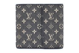 A LOUIS VUITTON BLACK DENIM WALLET