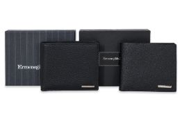 TWO ERMENEGILDO ZEGNA BLACK LEATHER WALLETS