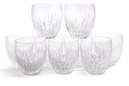 A SET OF NINE BACCARAT CRYSTAL MASSENA PATTERN TUMBLERS