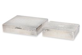 TWO SILVER TABLE BOXES