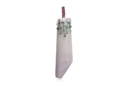 A LARGE BURMESE JADEITE AND GEMSTONE PENDANT