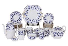 A SPODE 'BLUE COLONEL' PATTERN TEA AND COFFEE SERVICE FOR TEN