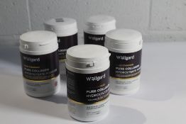 Five tubs of Wellgard Gold Standard Pure Collagen
