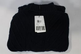 An as new Reiss Laura Cable Knitted Tunic in Navy,