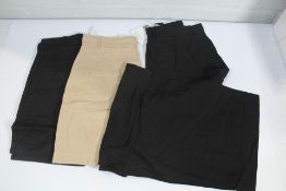 Two pairs of Linen Shorts - Black and Beige (36) a