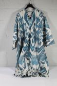 An as new iBu Voluminous Ikat Caftan in Teal and L