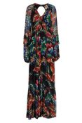 A women's as new Farm Rio Chevron Forest Maxi Dres