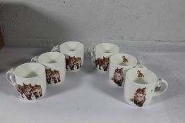 Six Royal Worcester Wrendale Designs by Hannah Dal
