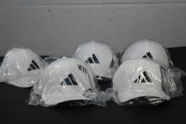 Five Adidas Tour snapback golf caps in white and b