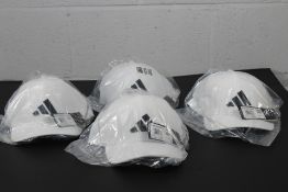 Four Adidas Tour snapback golf caps in white and b