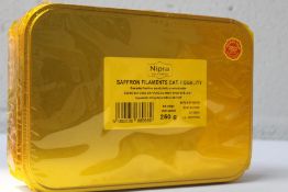 A Nipra 250g tin of Saffron Filaments Cat . I Qual