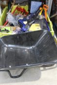 Miscellaneous tools, hardware and related to include a Defiance Wheelbarrow, Carters Polyfibre Pro S
